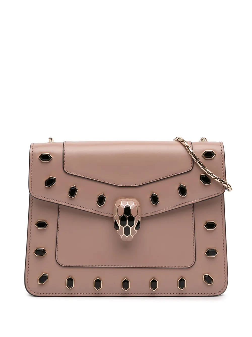 Bvlgari Pre-Owned 2010-2026 Studded Leather Serpenti Forever Chain crossbody bag - Marrone