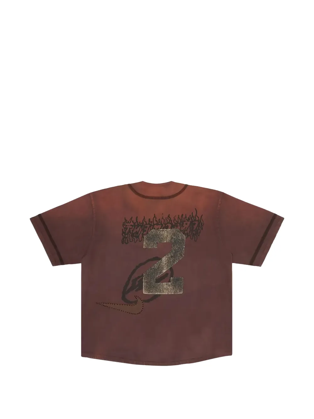  Travis Scott X Fragment X Nike Tokyo Jack Retro Baseball Jersey - Brown 