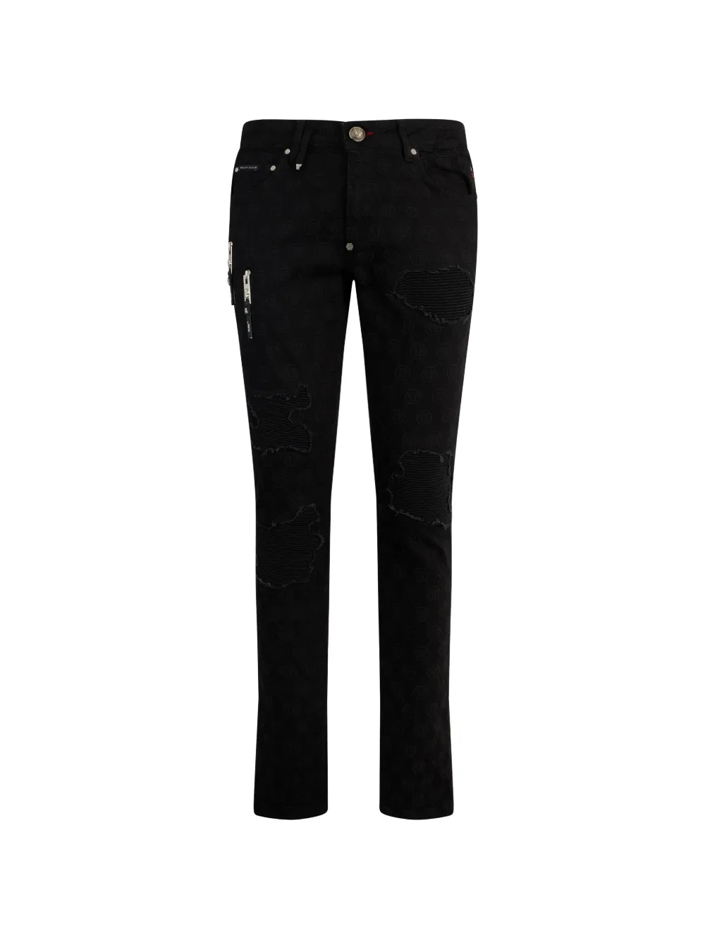 Philipp Plein embroidery distressed jeans - Nero