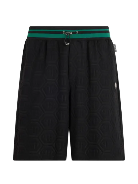 Philipp Plein Bermuda esportiva de jacquard monogramada