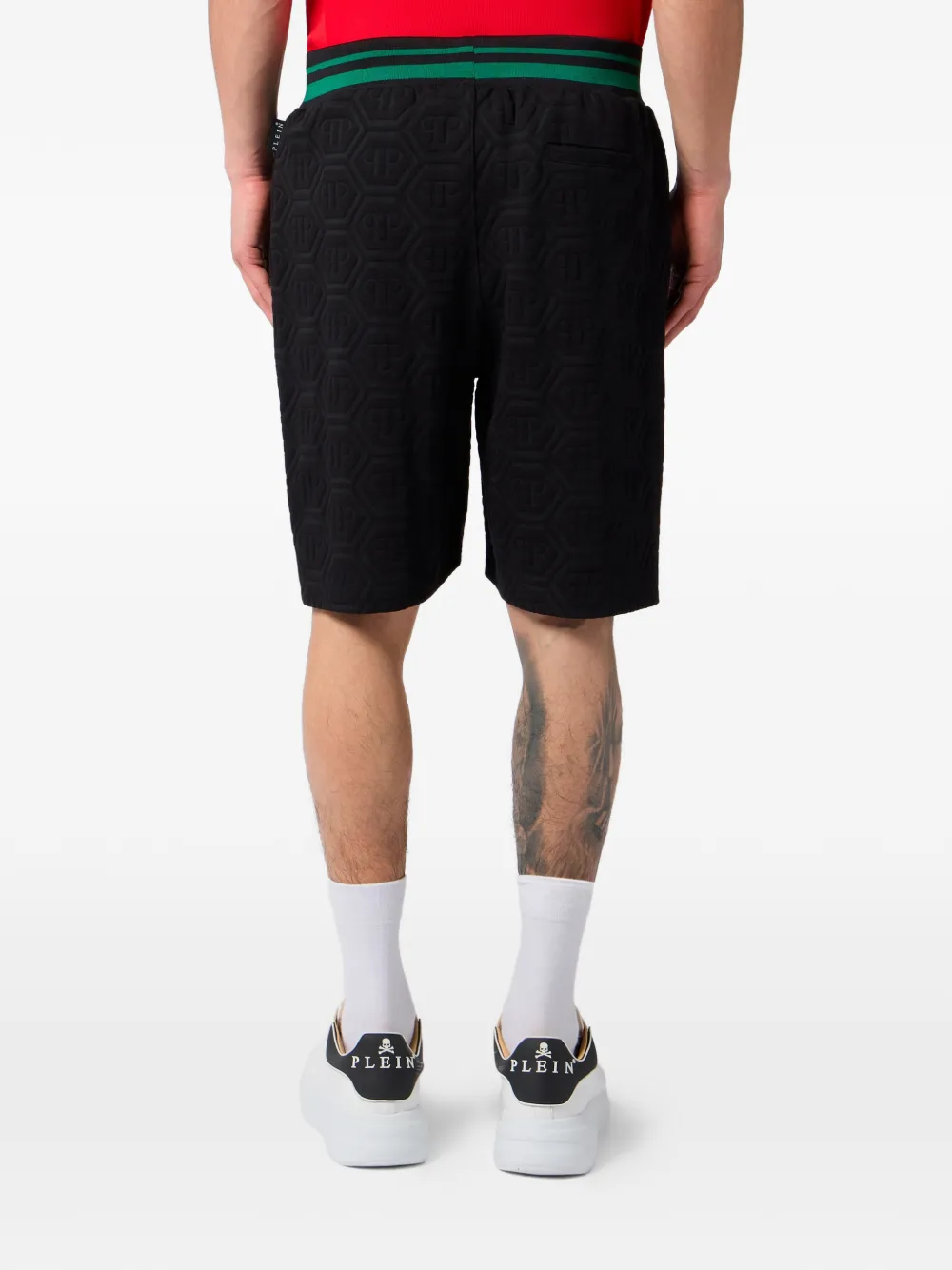 Philipp Plein Trainingsshorts met monogram-jacquard Zwart