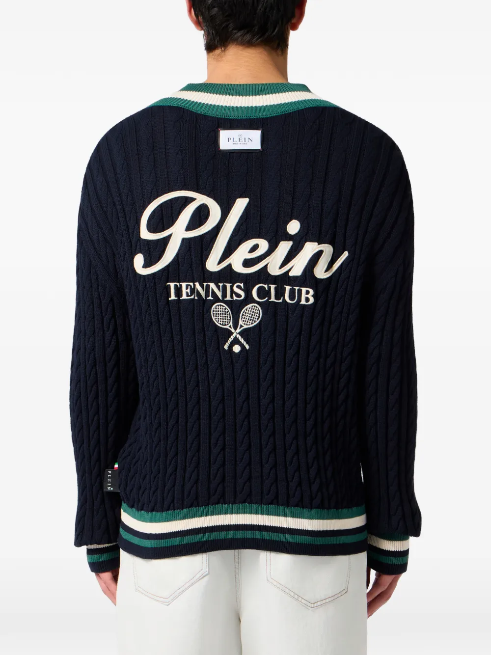 Philipp Plein Tennis pullover met V-hals Blauw