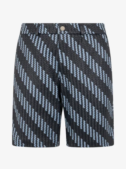 Philipp Plein weaved leather shorts stripes 