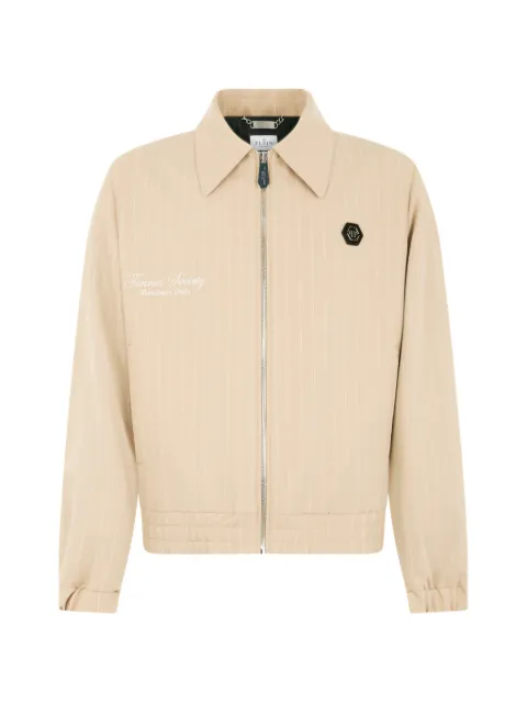 Philipp Plein pinstripe zip jacket