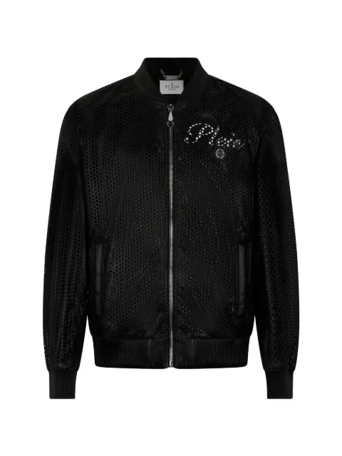 Philipp Plein perforated leather bomber