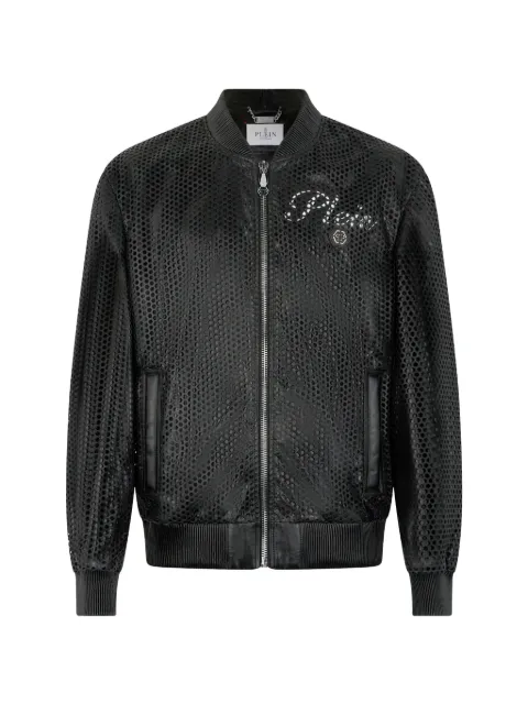 Philipp Plein perforated leather bomber