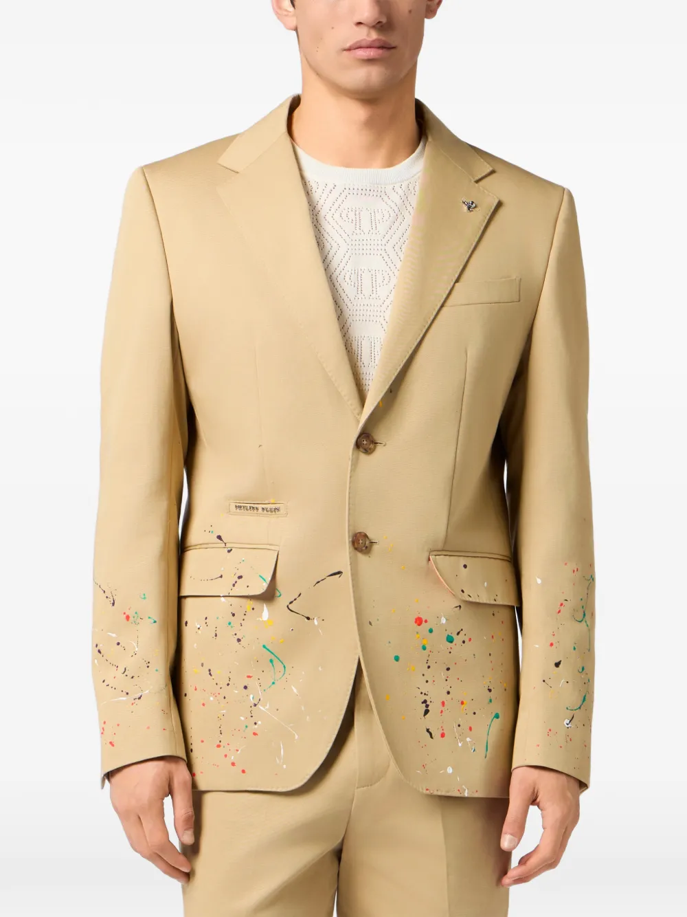 Philipp Plein Gigolo-fit blazer Beige