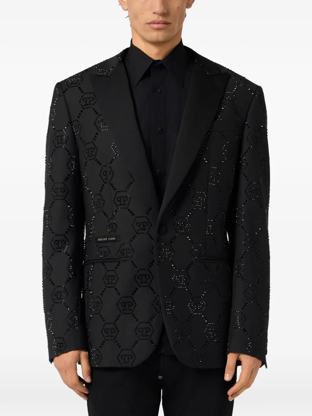  Philipp Plein Monogram Slim Blazer - Black 