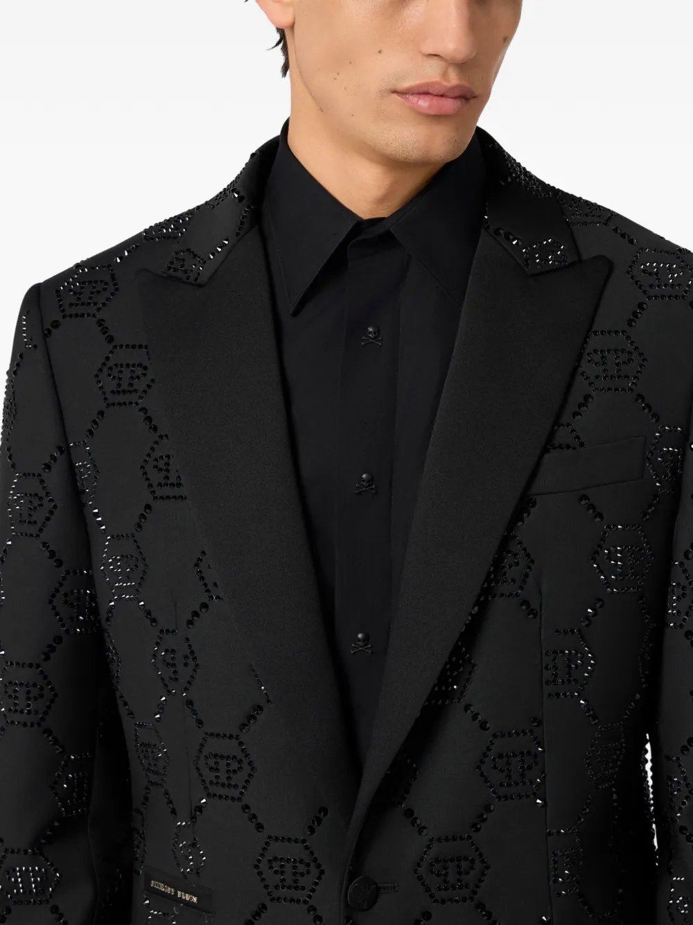 Philipp Plein Blazer met monogram Zwart