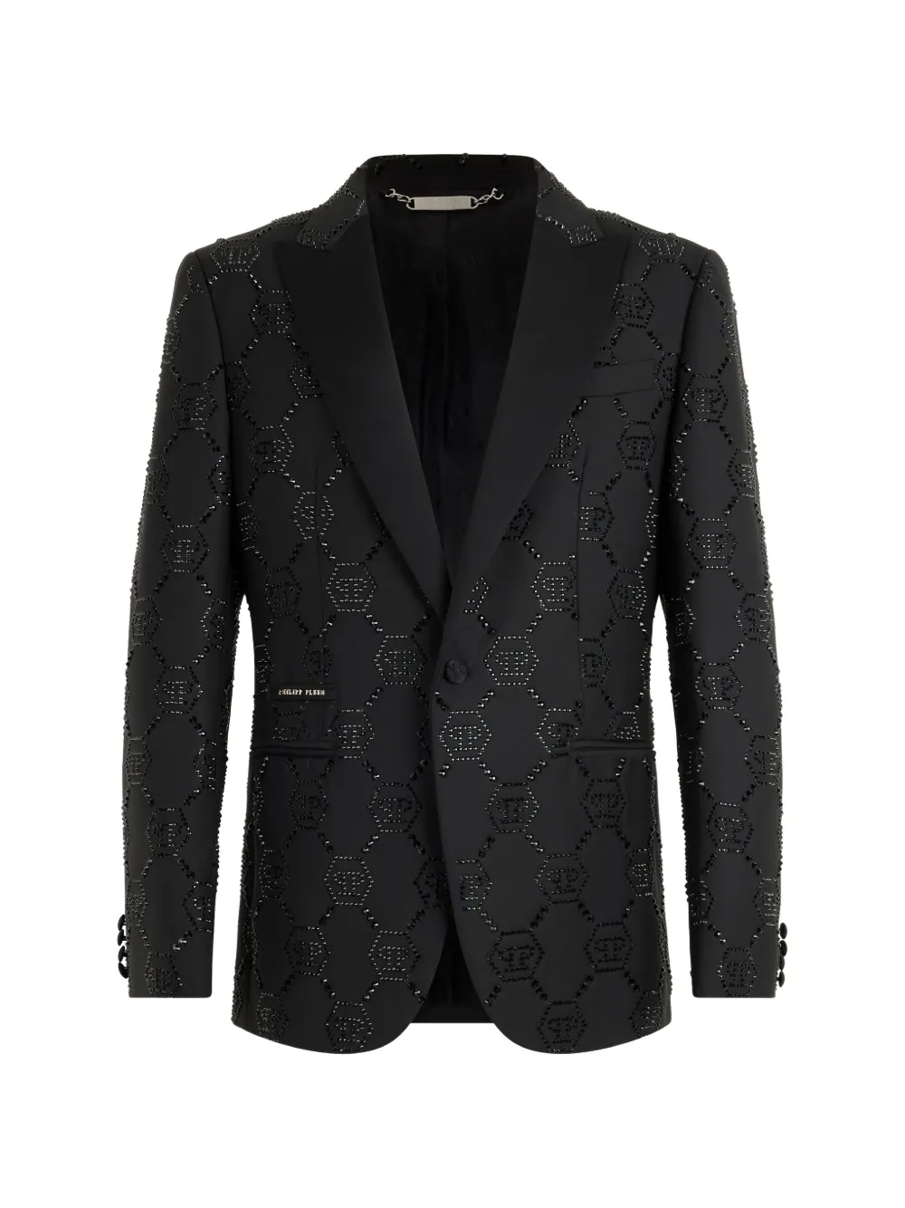 Philipp Plein monogram slim blazer - Nero
