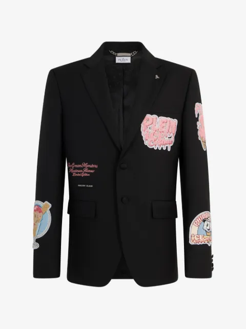 Philipp Plein Gigolo fit blazer Ice Cream patches