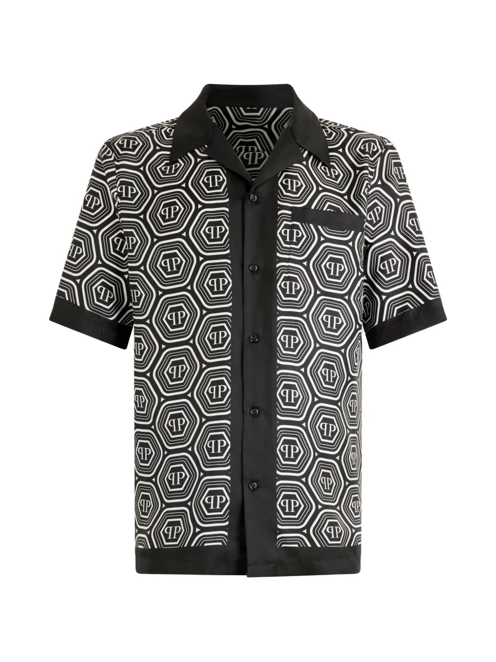 Philipp Plein monogram short-sleeve shirt - Schwarz