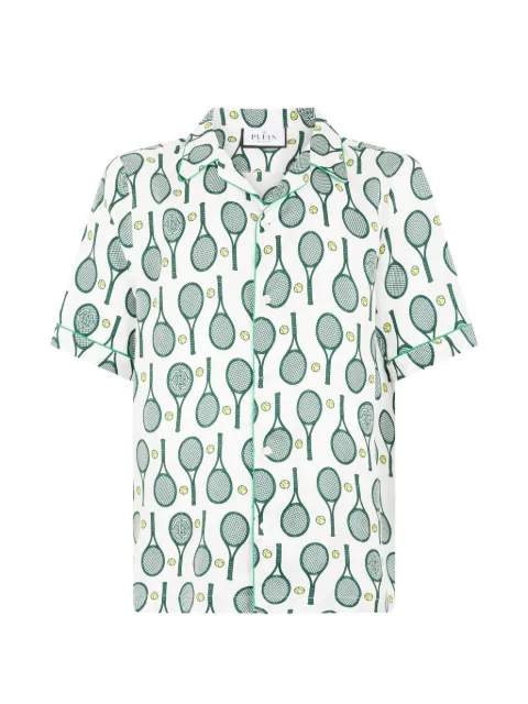 Philipp Plein tennis print bowling shirt