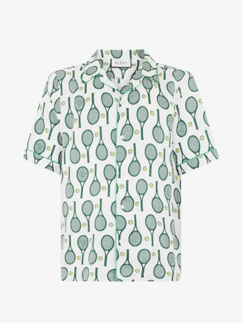 Philipp Plein camisa bowling Tennis de seda