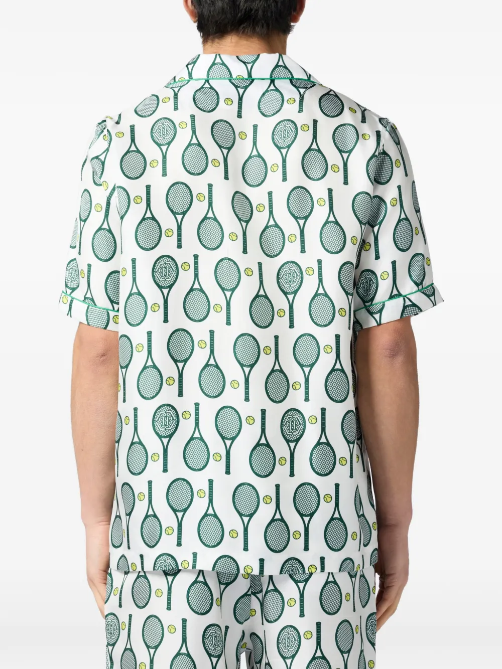 Philipp Plein Zijden bowlingshirt Wit
