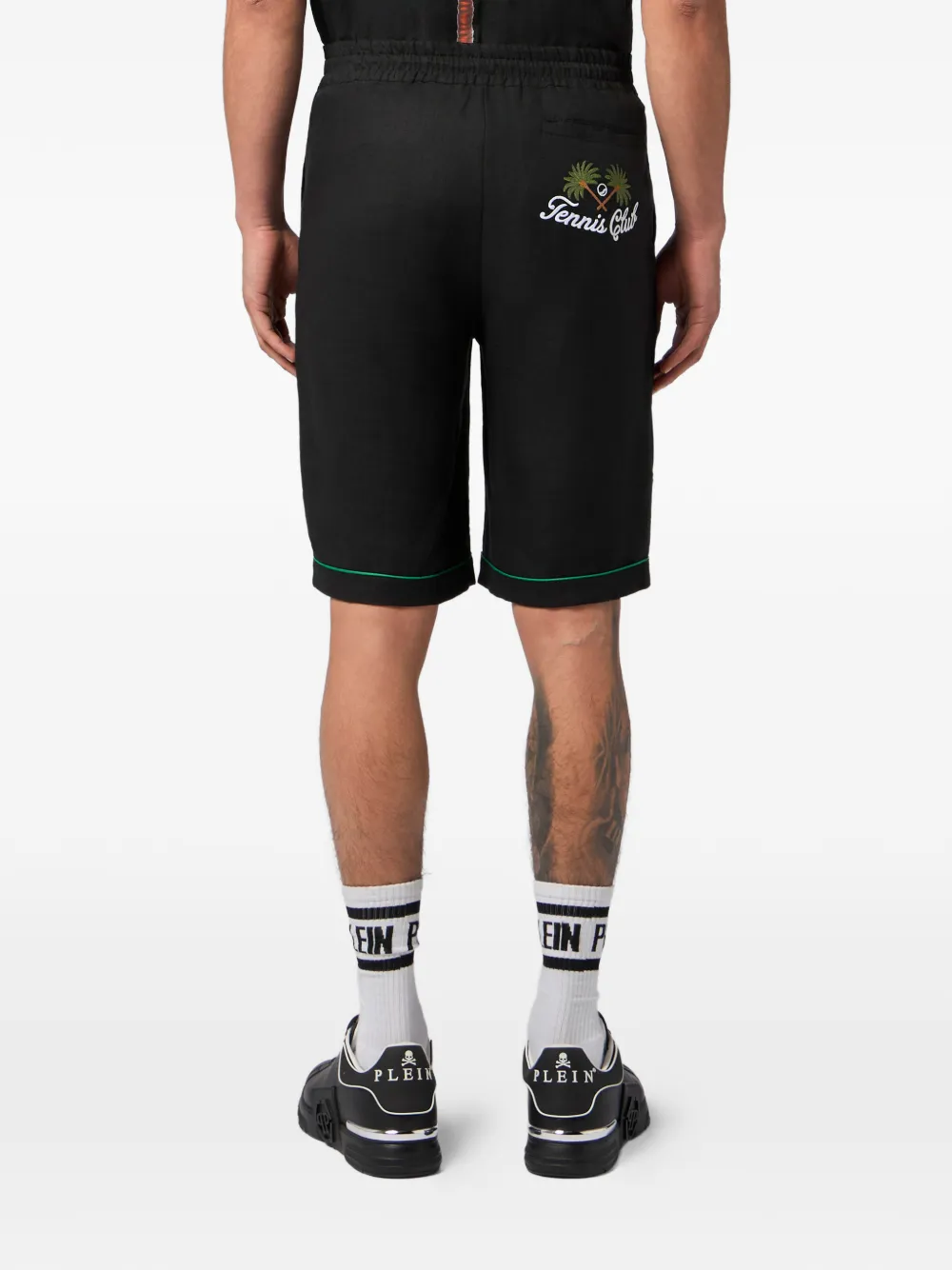Philipp Plein linnen tennisshorts met trekkoord Zwart