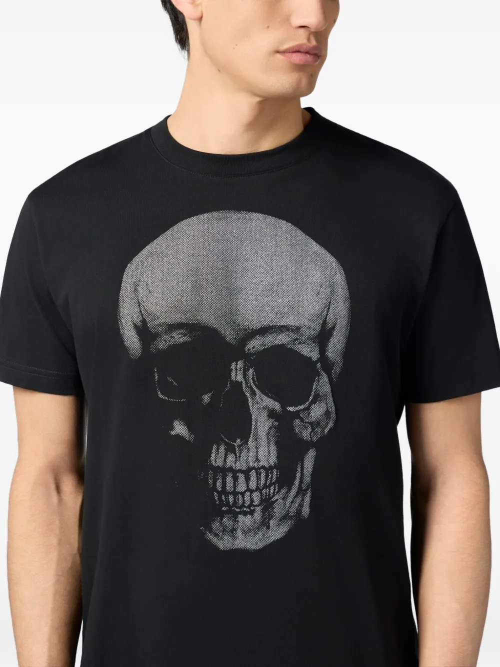Philipp Plein T-shirt met ronde hals en glitter Zwart
