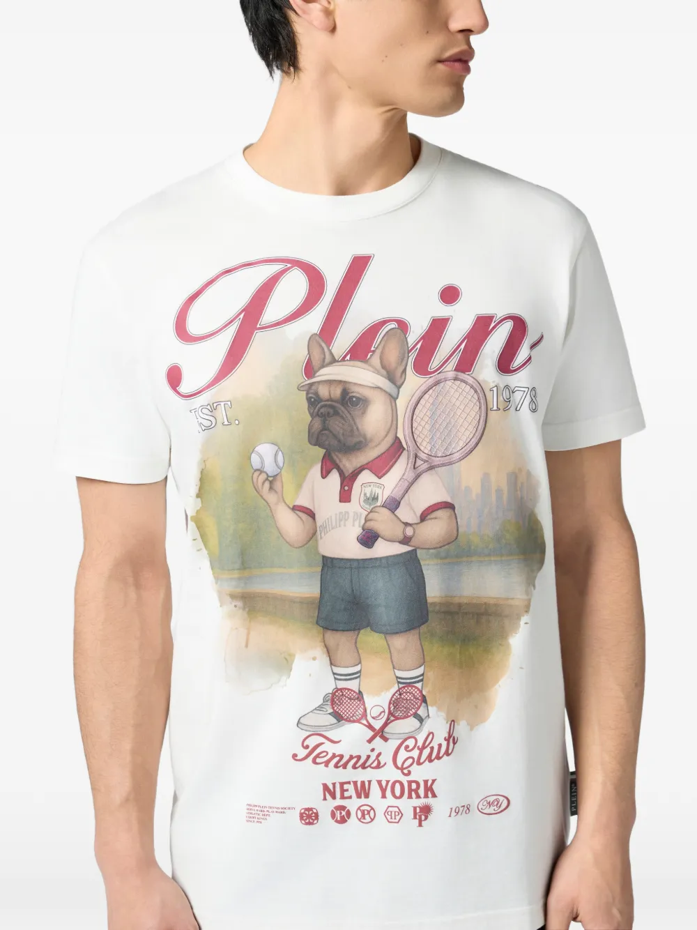 Philipp Plein T-shirt met ronde hals en grafische print Wit