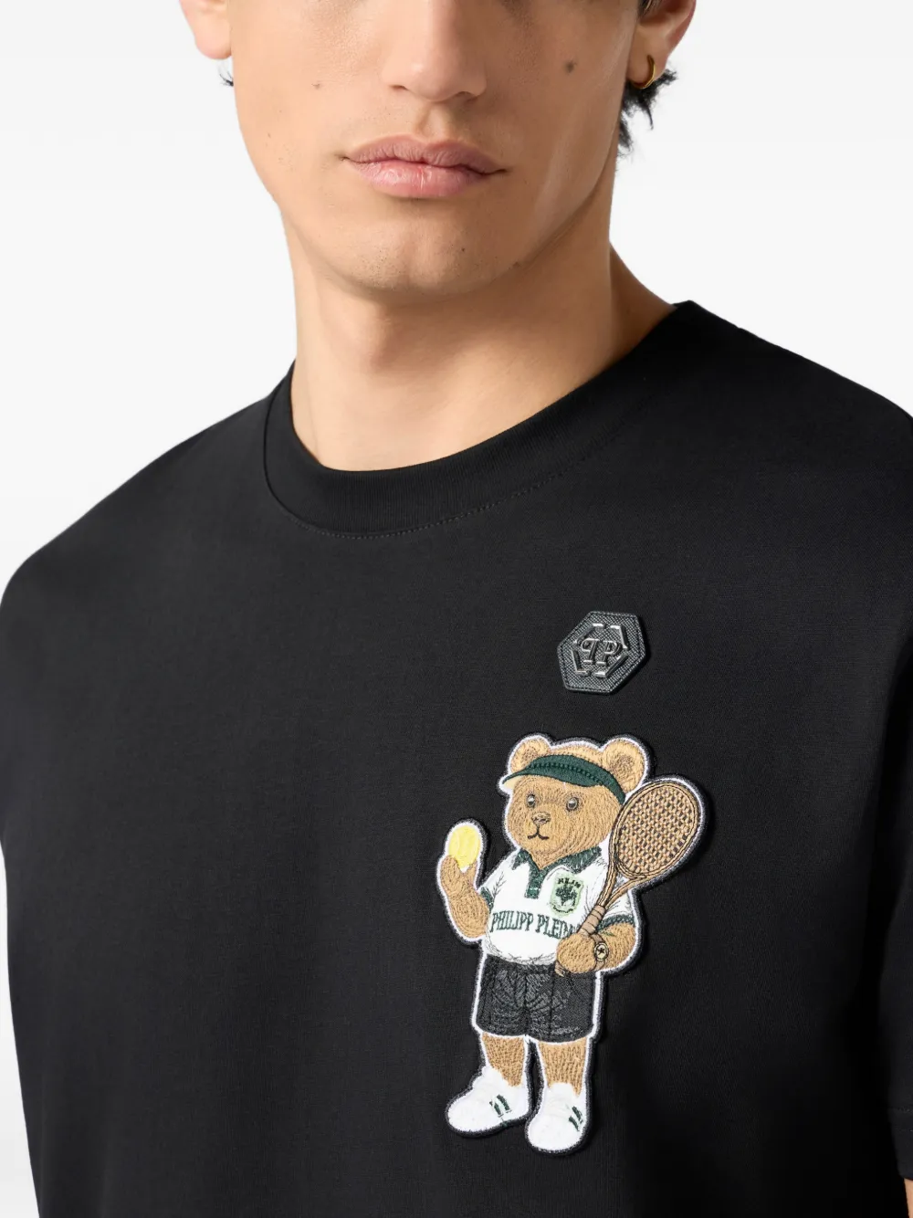 Philipp Plein T-shirt met teddybeer en ronde hals Zwart