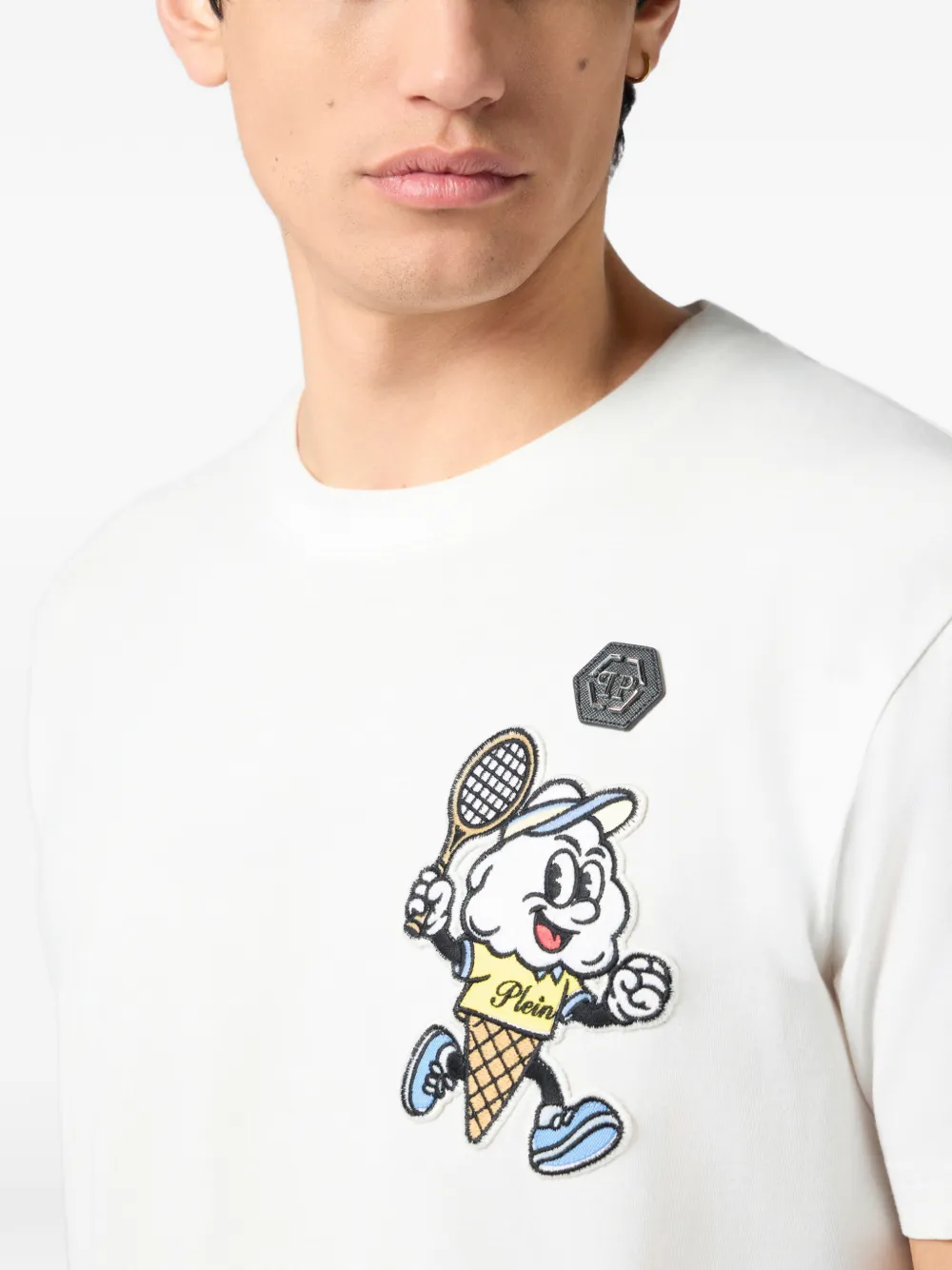 Philipp Plein Gelato Monsters T-shirt met ronde hals Wit