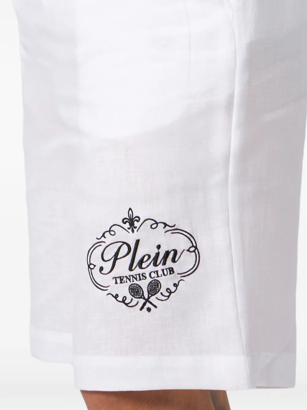 Philipp Plein Linnen tennisshorts met trekkoord Wit