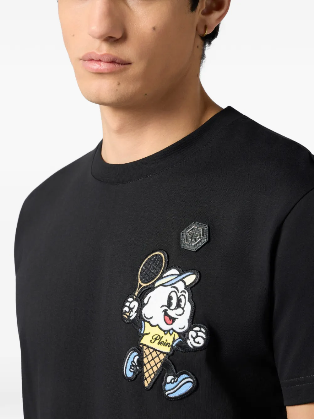 Philipp Plein Gelato Monsters T-shirt met ronde hals Zwart