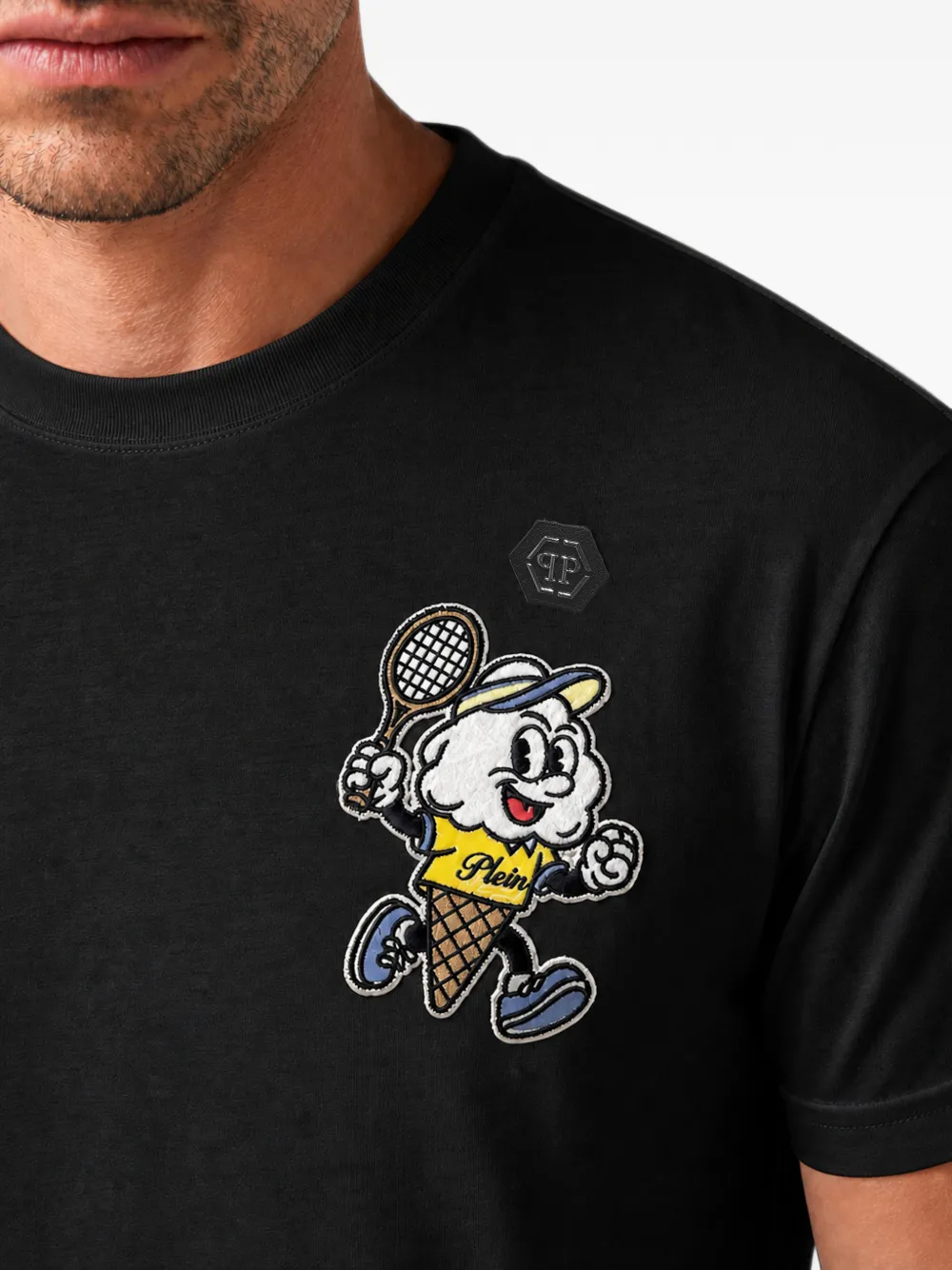 Philipp Plein Gelato Monsters T-shirt met ronde hals Zwart