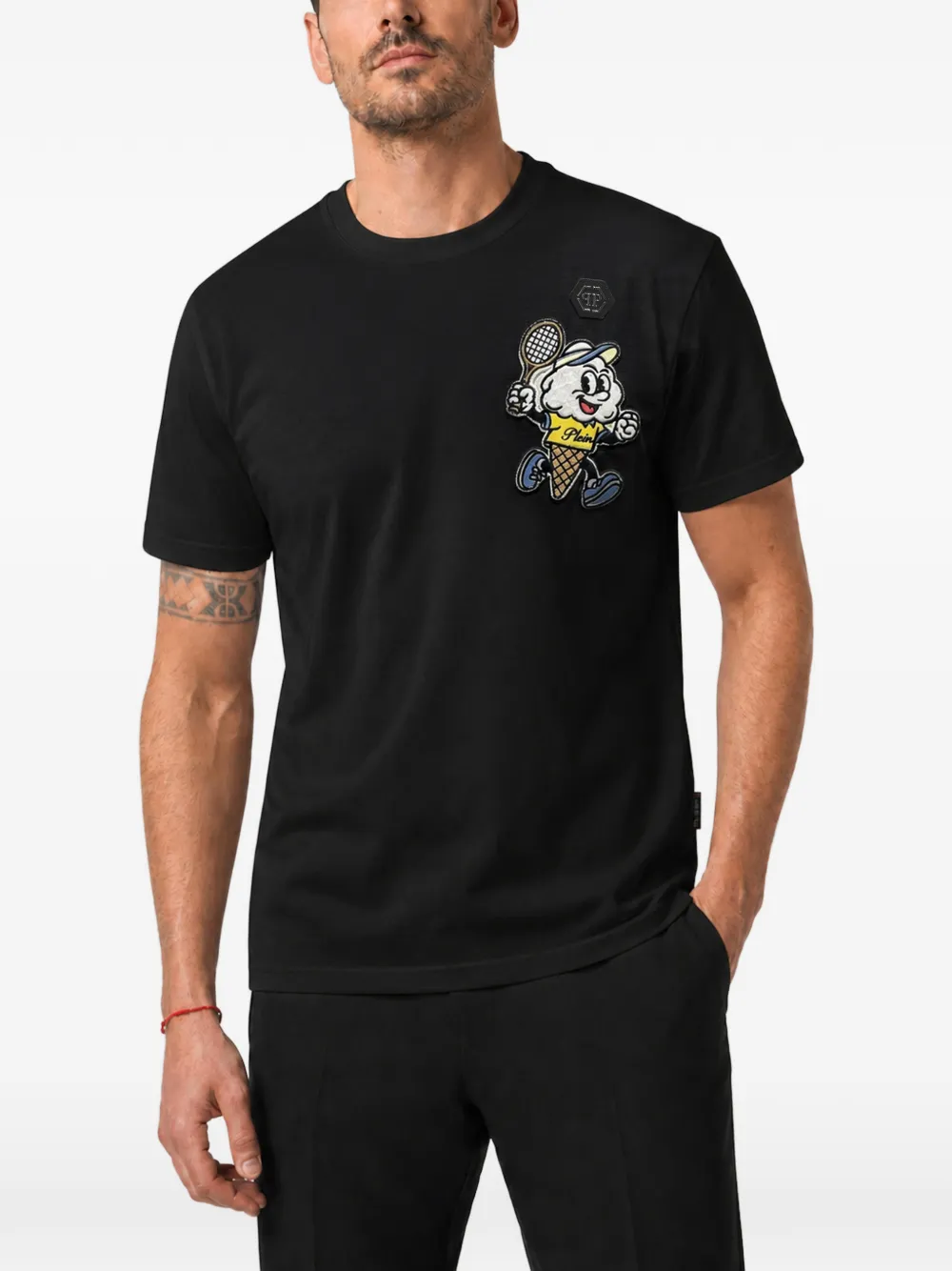 Philipp Plein Gelato Monsters T-shirt met ronde hals Zwart