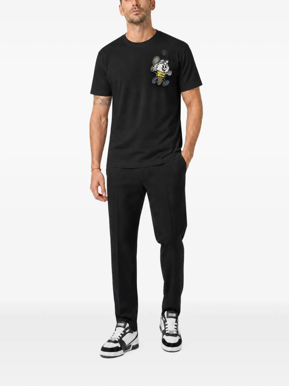Philipp Plein Gelato Monsters T-shirt met ronde hals Zwart