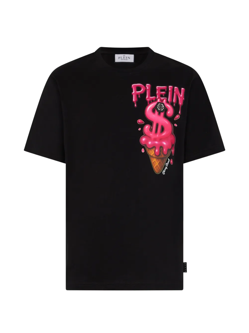 Philipp Plein T-Shirt mit Ice Cream-Patch - Schwarz