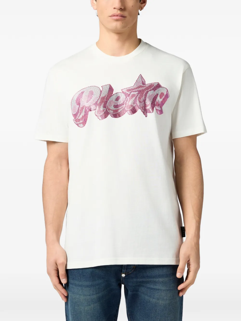 Philipp Plein Gummy Stones T-shirt met ronde hals Wit