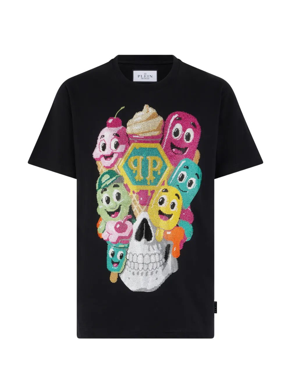 Philipp Plein T-Shirt mit Totenkopf - Schwarz