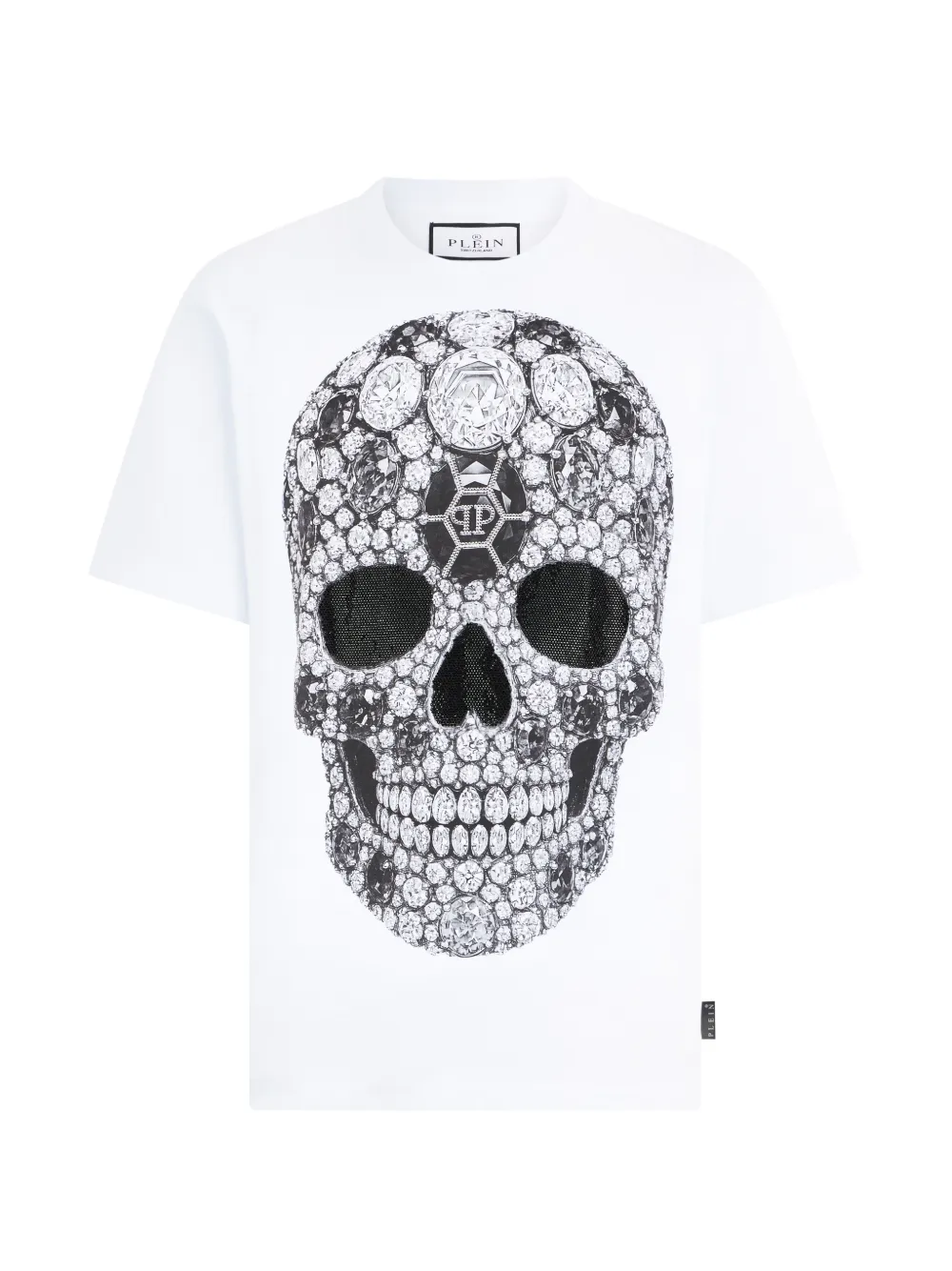 Philipp Plein T-Shirt mit Totenkopf - Weiß
