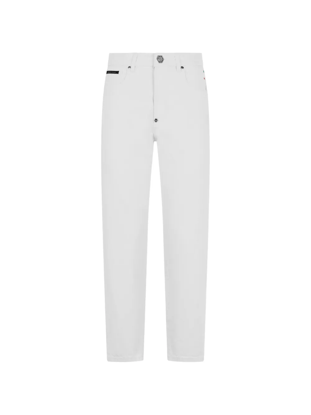 Philipp Plein Jeans Mom-fit con placca logo - Bianco