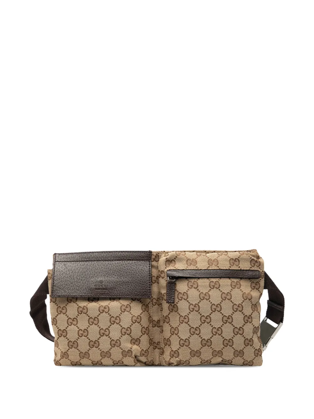 Gucci Pre-Owned 2000-2015 GG Canvas Double Pocket belt bag - Marrone