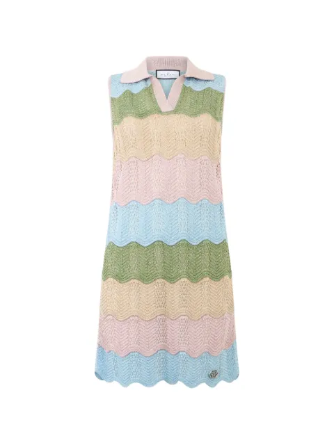 Philipp Plein vestido midi con cuello de playera tipo polo