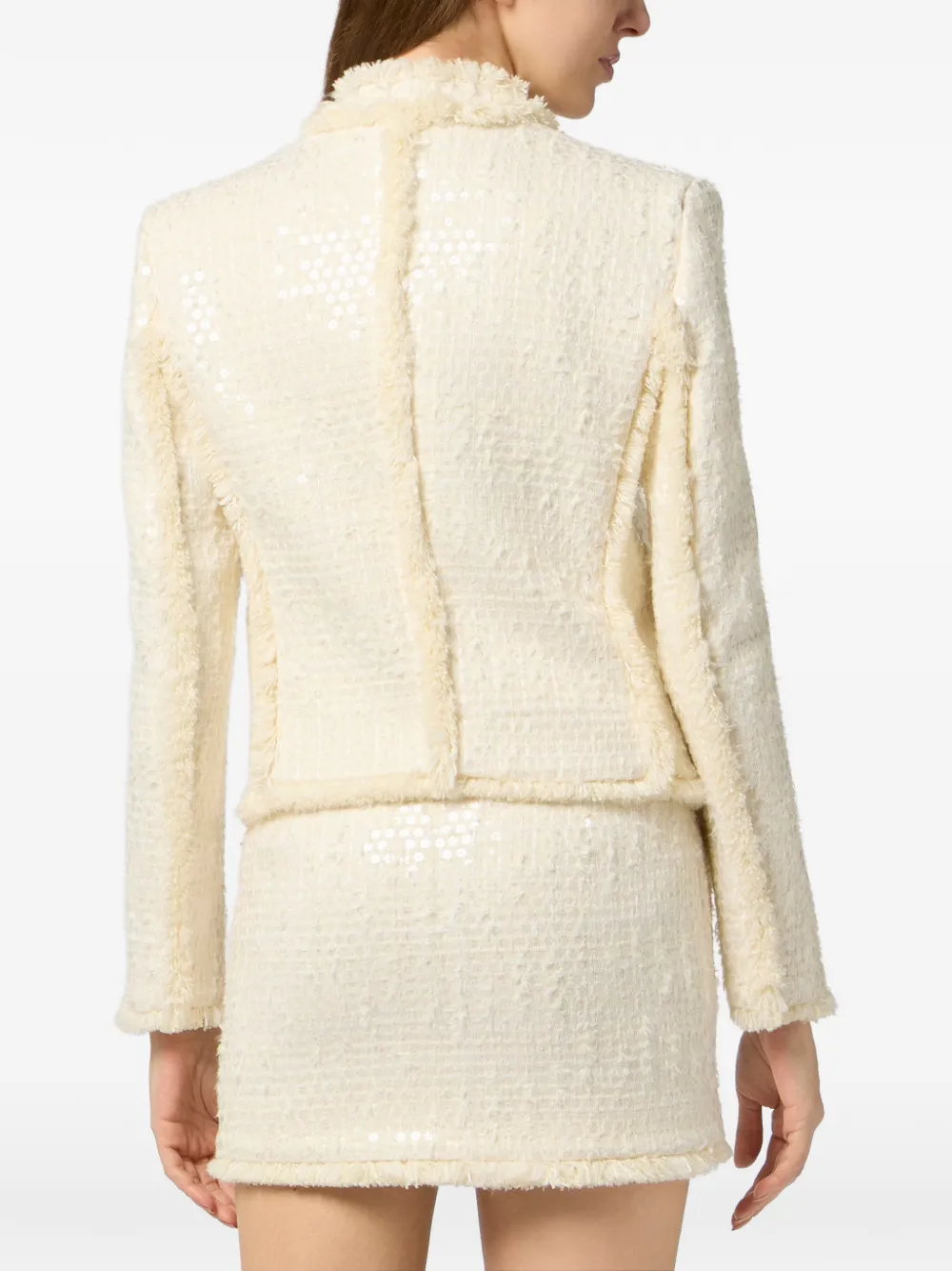 Philipp Plein Tweed bolero met pailletten Beige
