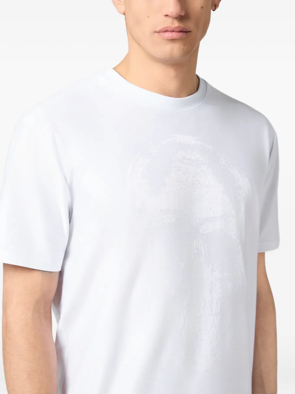 Philipp Plein T-shirt met doodskop jacquard Wit