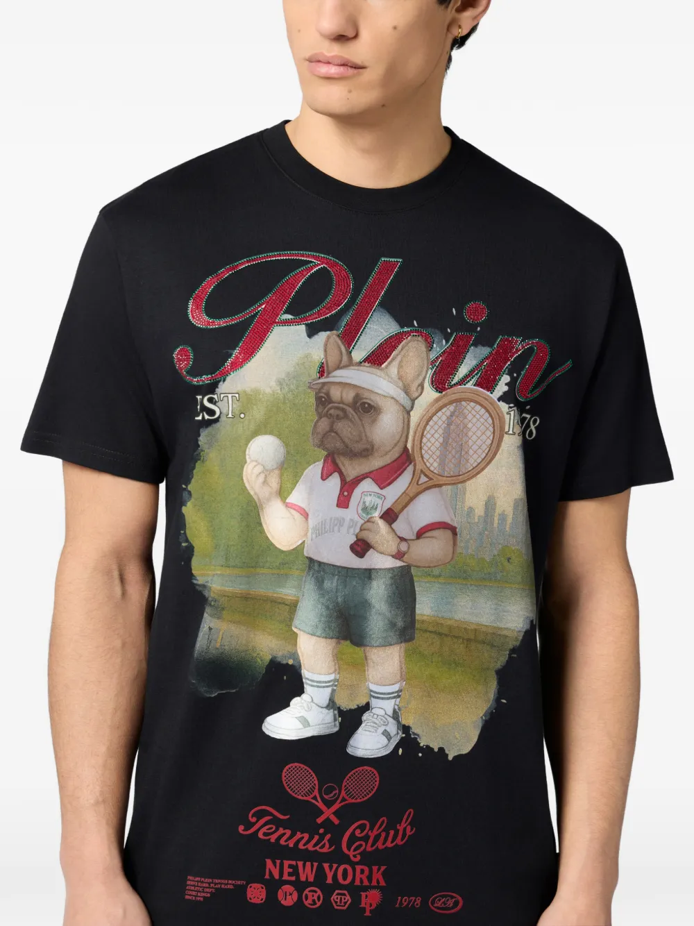 Philipp Plein T-shirt met ronde hals Zwart