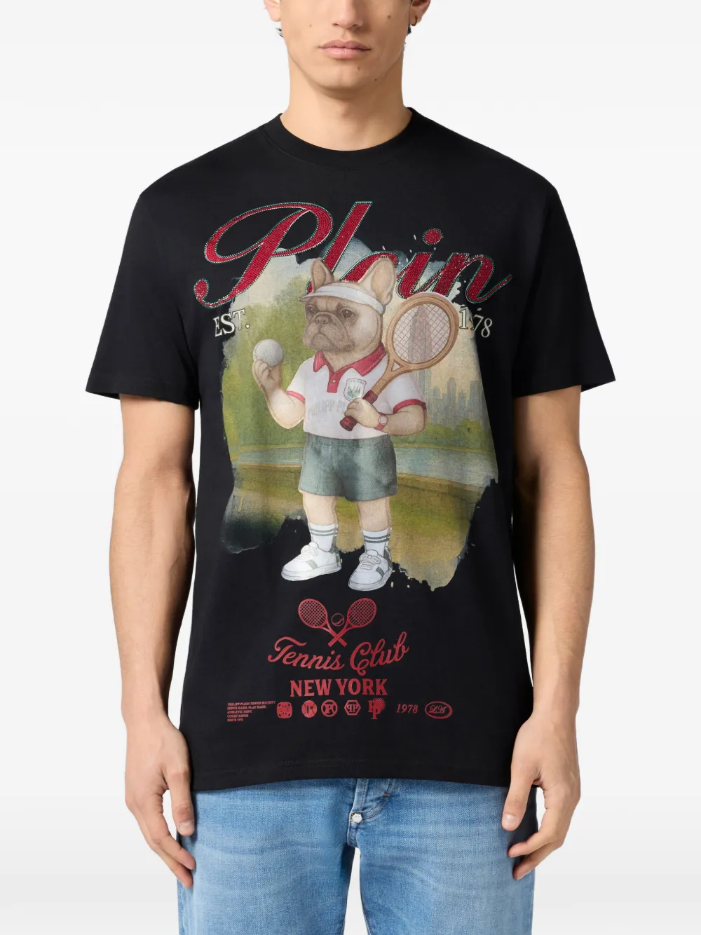 Philipp Plein T-shirt met ronde hals Zwart