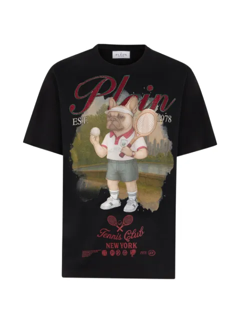 Philipp Plein playera de cuello redondo con gráfico de bulldog