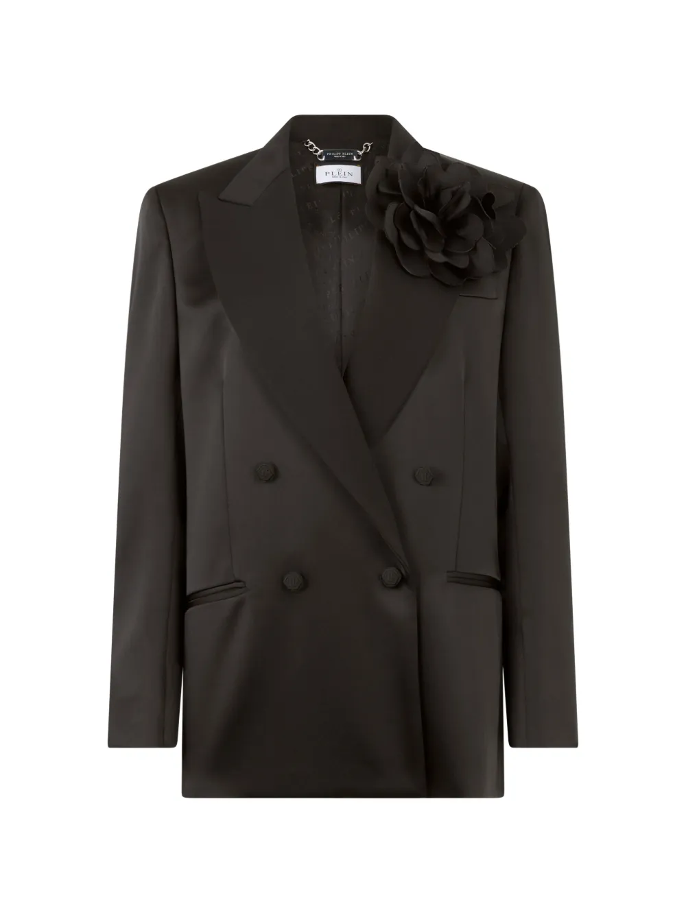 Philipp Plein double-breasted satin blazer - Nero