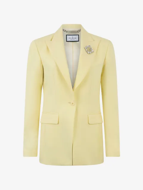Philipp Plein wool fitted single-breasted blazer