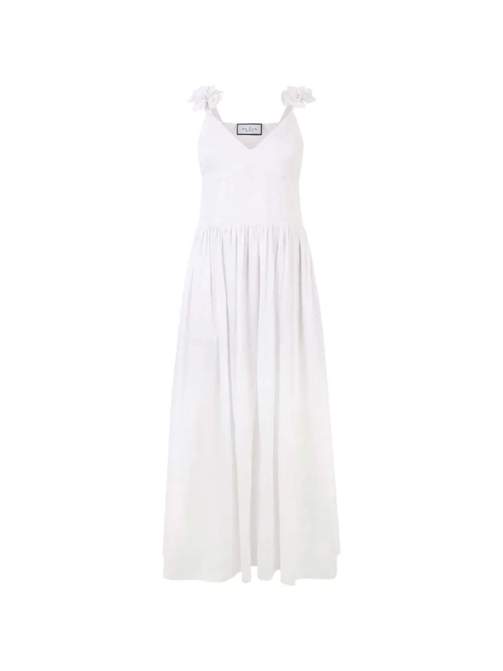 Philipp Plein floral-strap maxi dress - White