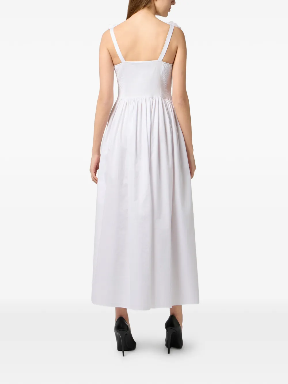  Philipp Plein Vestido Largo Con Tirantes Florales - Blanco 
