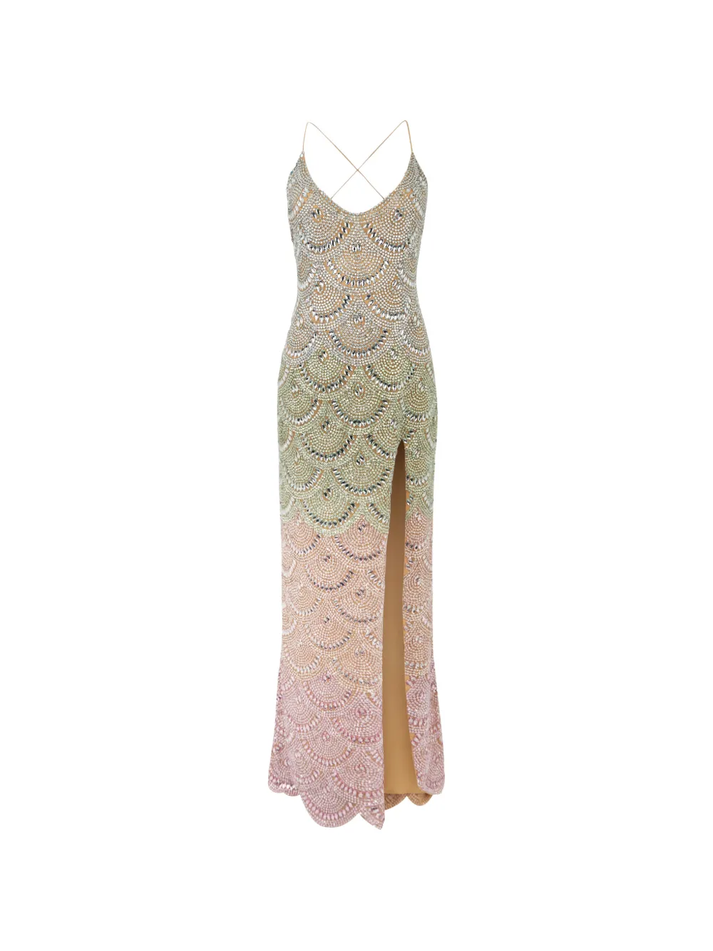 Philipp Plein beaded wave long dress - Verde
