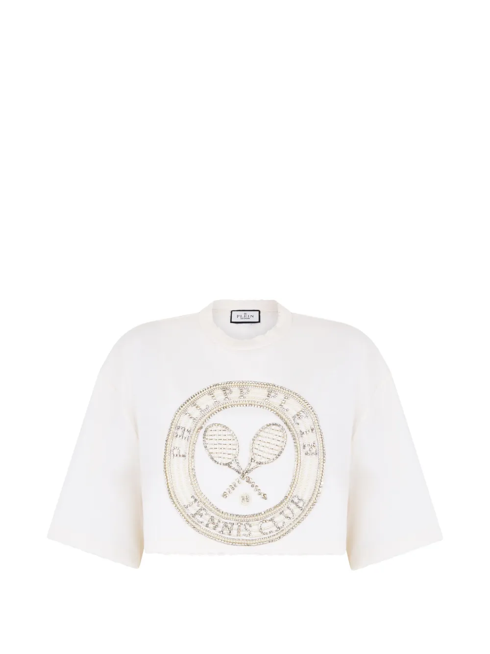 Philipp Plein T-shirt crop con decorazione - Toni neutri