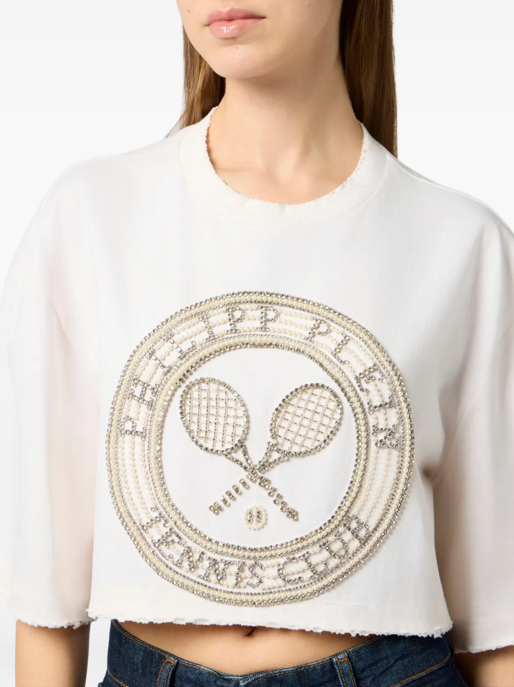 Philipp Plein Cropped T-shirt Beige