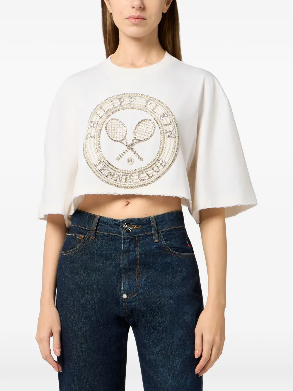 Philipp Plein Cropped T-shirt Beige