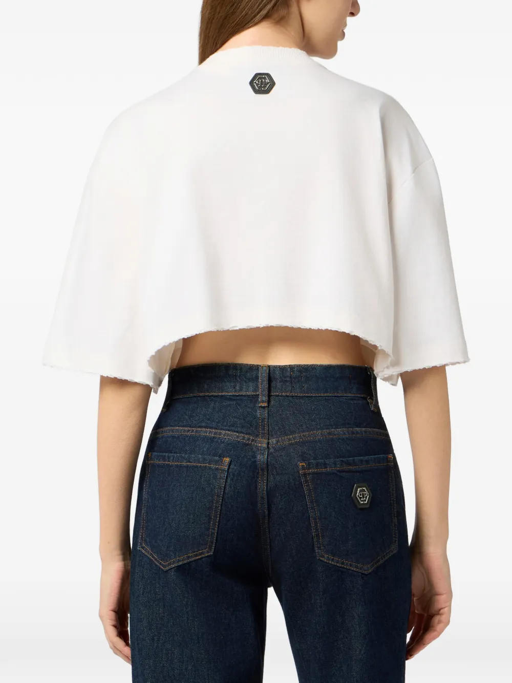 Philipp Plein Cropped T-shirt Beige